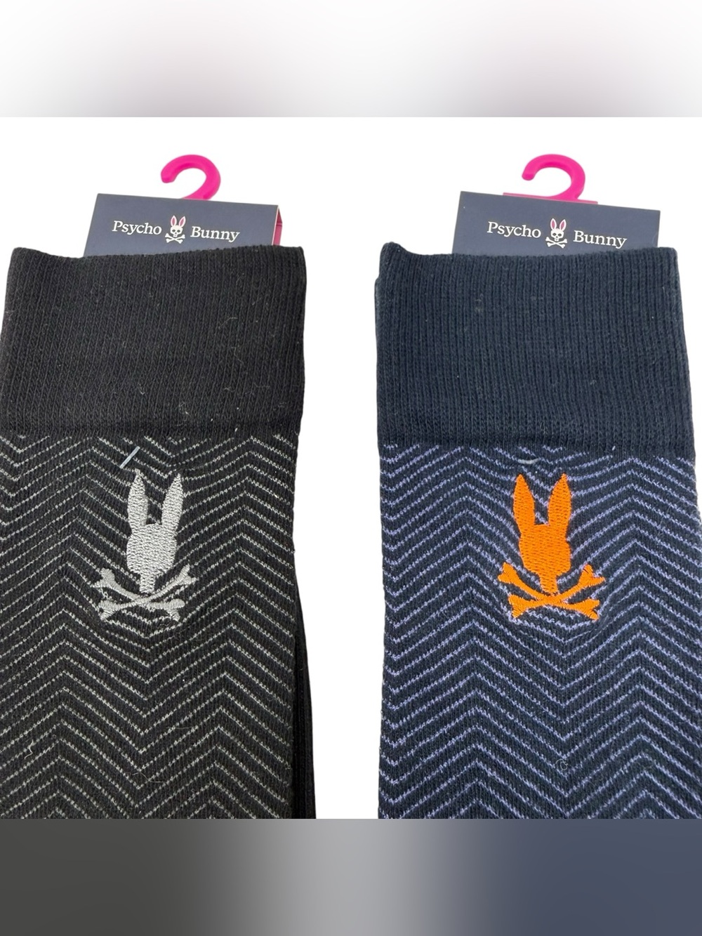 PSYCHO BUNNY Men’s one Size crew mid calf socks 2 pair New